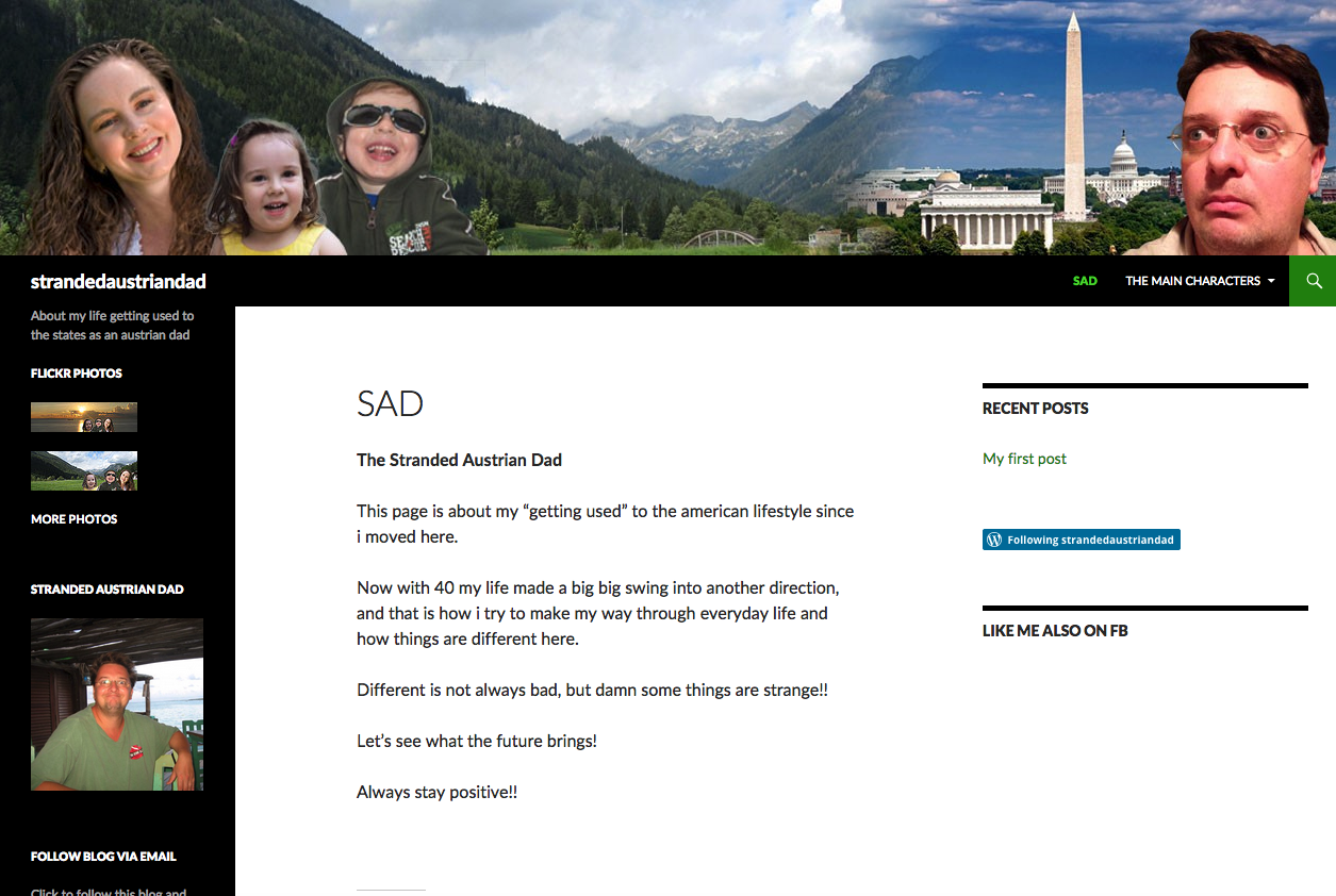 Stranded Austrian Dad Wordpress Blog Page